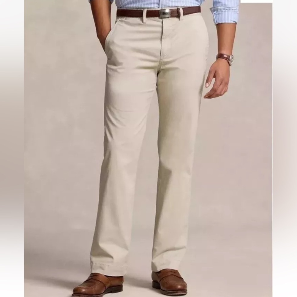 NWT Polo Ralph Lauren Classic Fit Core Replen Chino Pants Men's 50Bx32 Beige New
